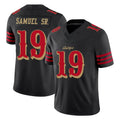 SF.49ers #19 Deebo Samuel Sr. Player Black Limited Rivalries Collection Home Game PETTCS Stitched Jerseys