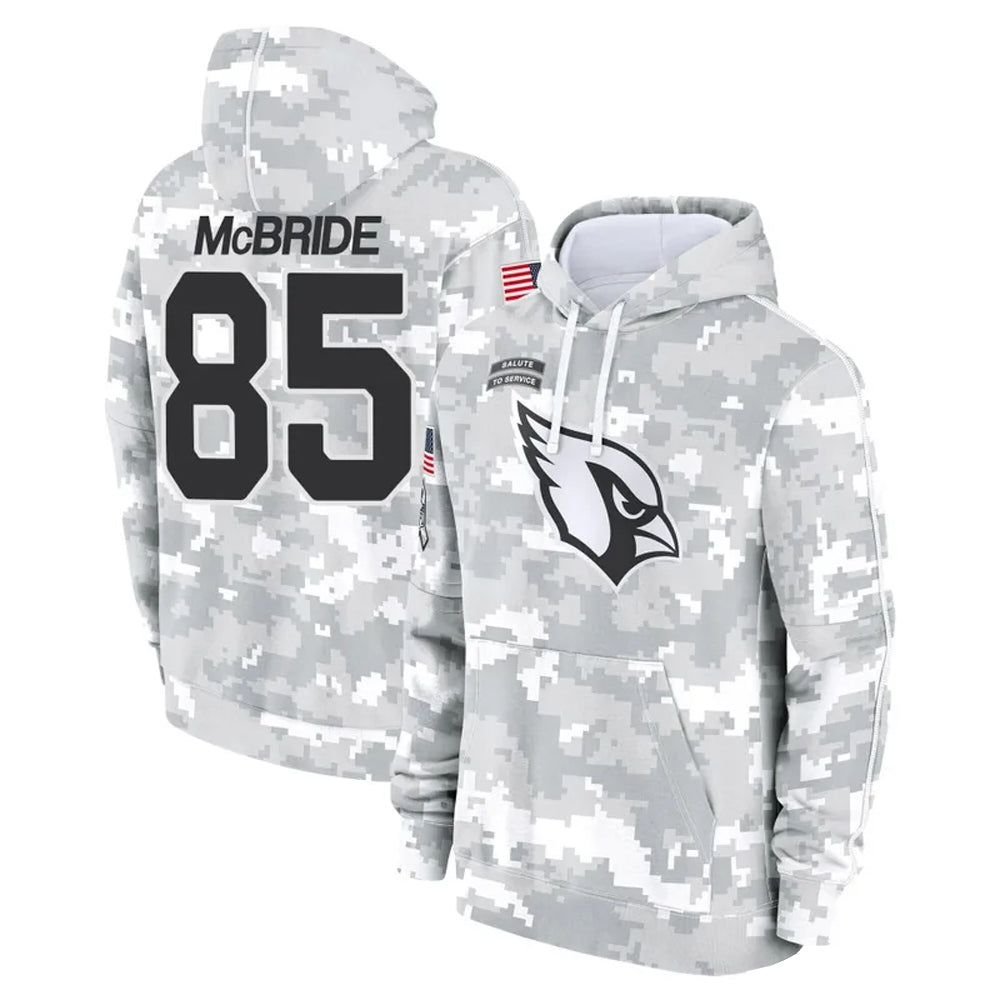 A.Cardinals #85 Trey McBride Player Camo Salute to Service Hoodies PETTCS Stitched Jerseys