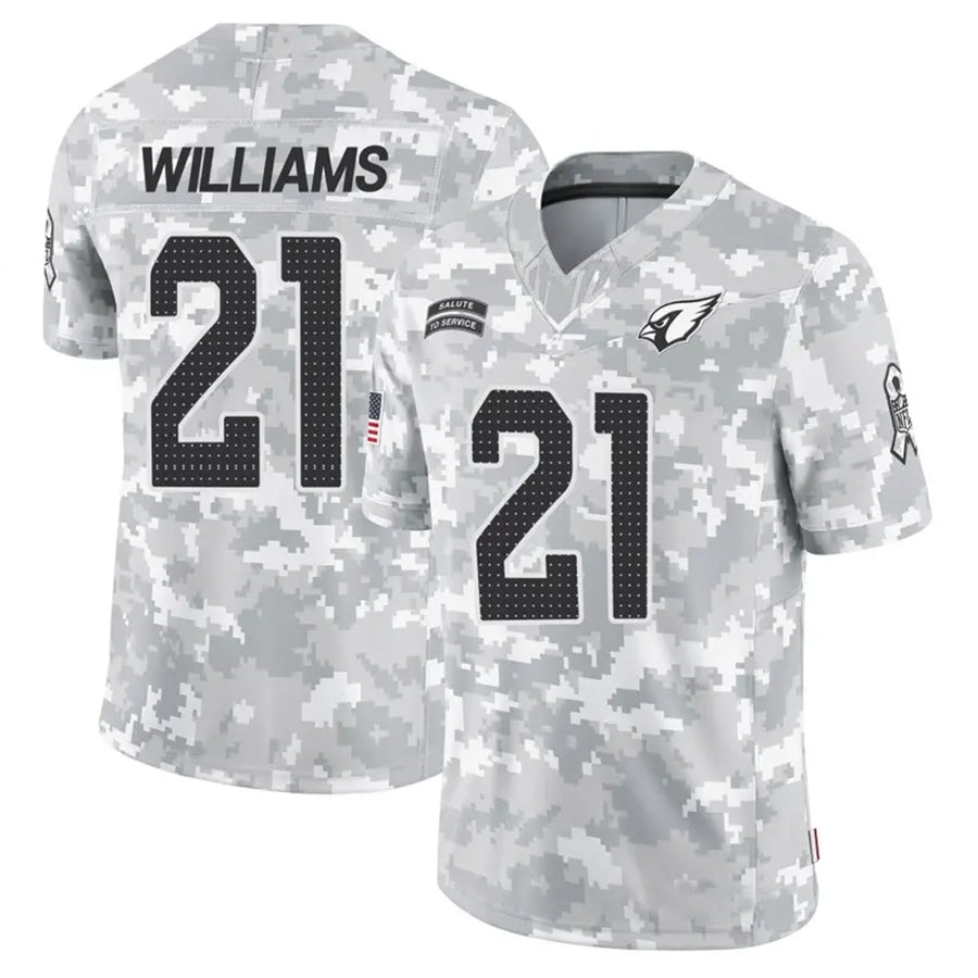 A.Cardinals #21 Garrett Williams Player Camo Salute to Service Limited PETTCS Stitched Jerseys