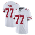 SF.49ers #77 Dominick Puni Player White Limited Vapor Untouchable Home Game PETTCS Stitched Jerseys