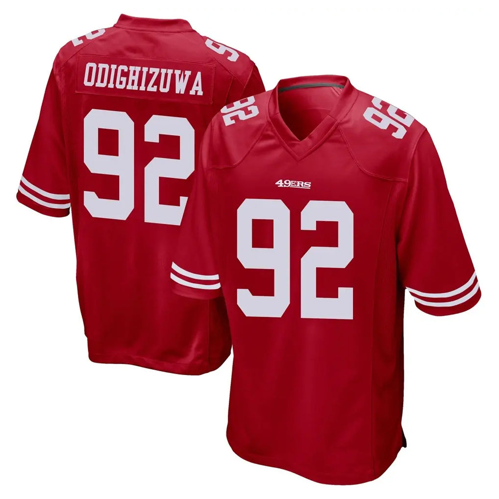 SF.49ers #92 Osa Odighizuwa Player Red Home Game PETTCS Stitched Jerseys