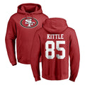 SF.49ers #85 George Kittle Player Red LOGO Pullover Hoodies Home Game PETTCS Stitched Jerseys