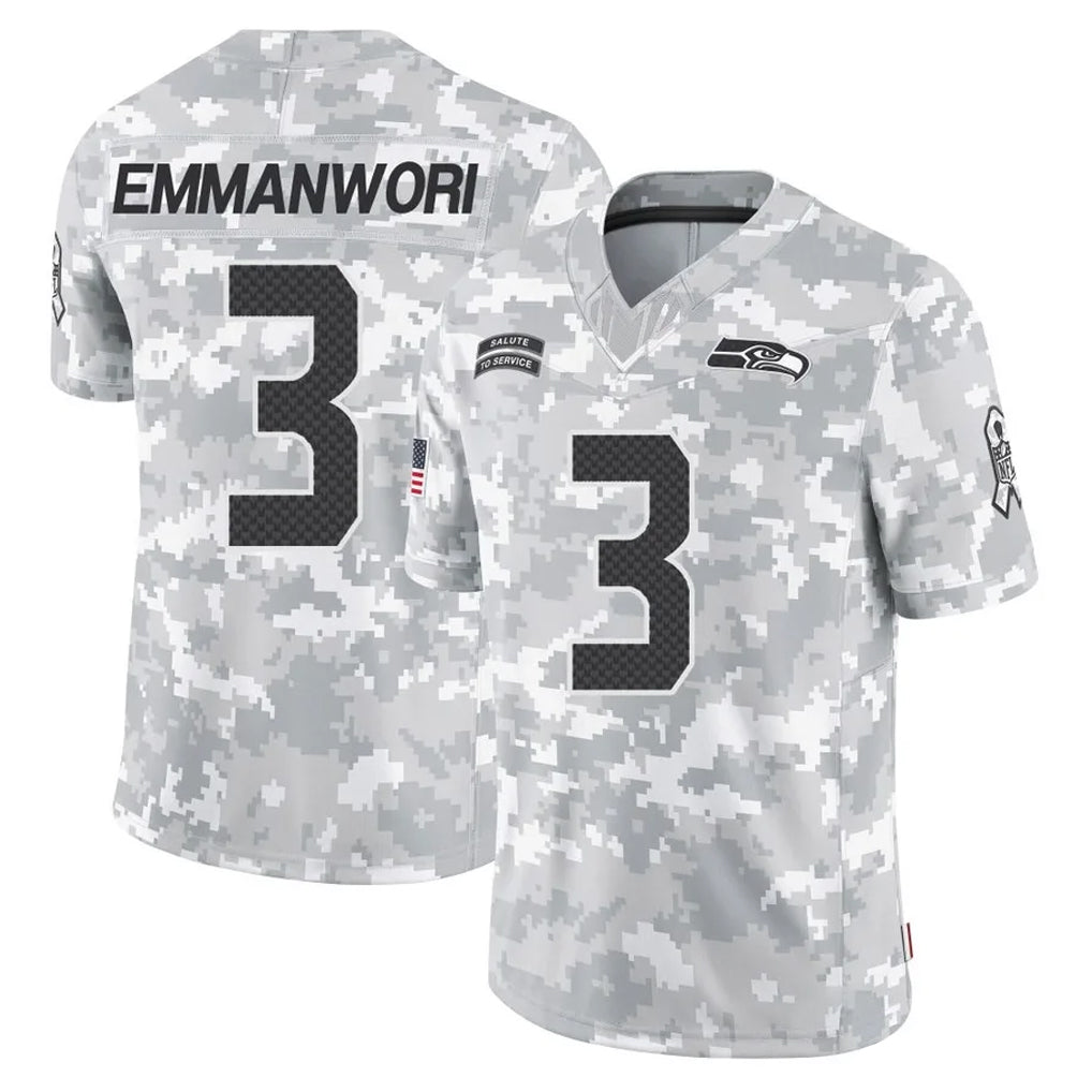 S.Seahawks #3 Nick Emmanwori Player Arctic Camo Limited Salute To Service Home Game PETTCS Stitched Jerseys