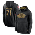 SF.49ers #71 Trent Williams Player Black Salute to Service Sideline Performance Pullover Hoodies Home Game PETTCS Stitched Jerseys