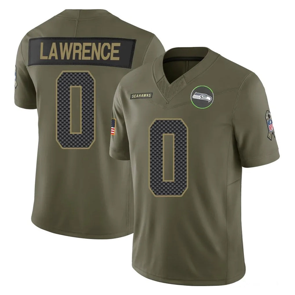 S.Seahawks #0 DeMarcus Lawrence Player Olive 2025 Salute To Service Limited Home Game PETTCS Stitched Jerseys