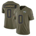 S.Seahawks #0 DeMarcus Lawrence Player Olive 2025 Salute To Service Limited Home Game PETTCS Stitched Jerseys