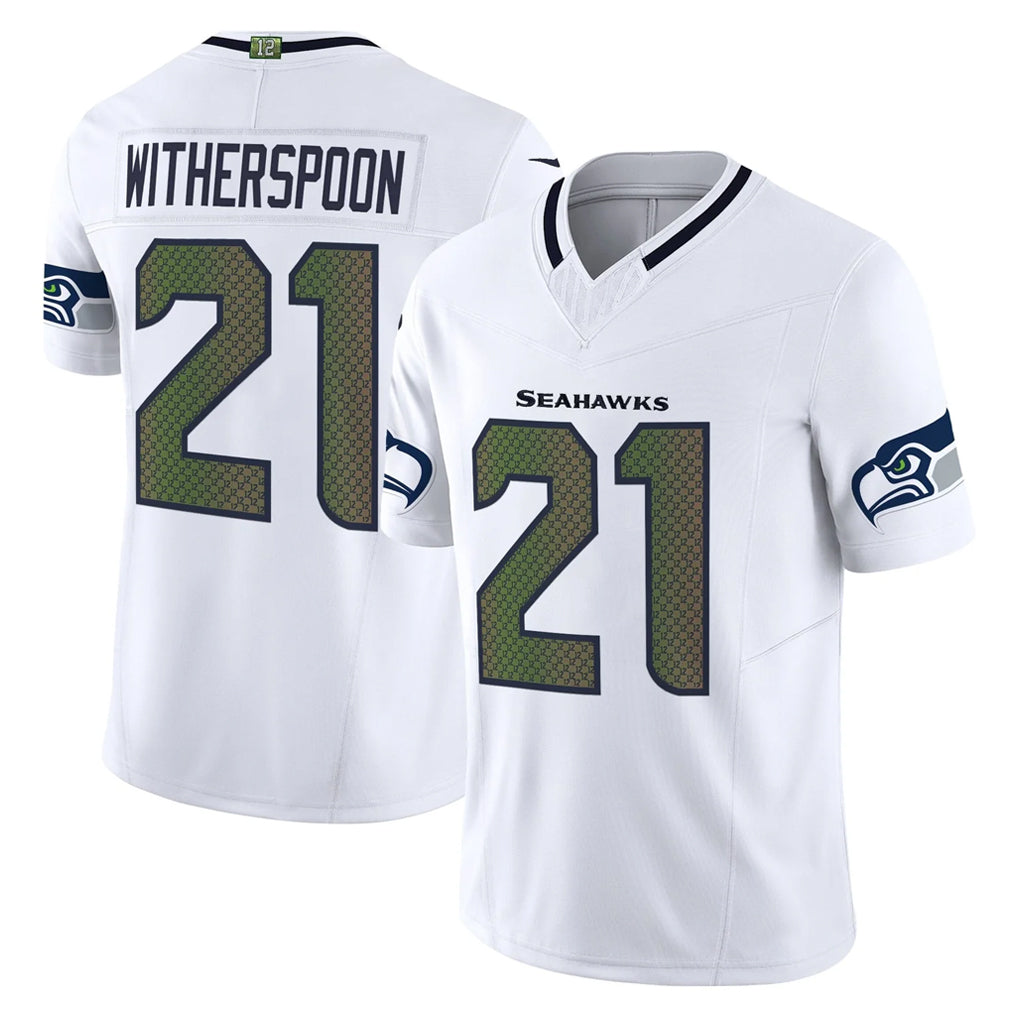 S.Seahawks #21 Devon Witherspoon Whitel Rivalries Vapor Limited Home Game PETTCS Stitched Jerseys