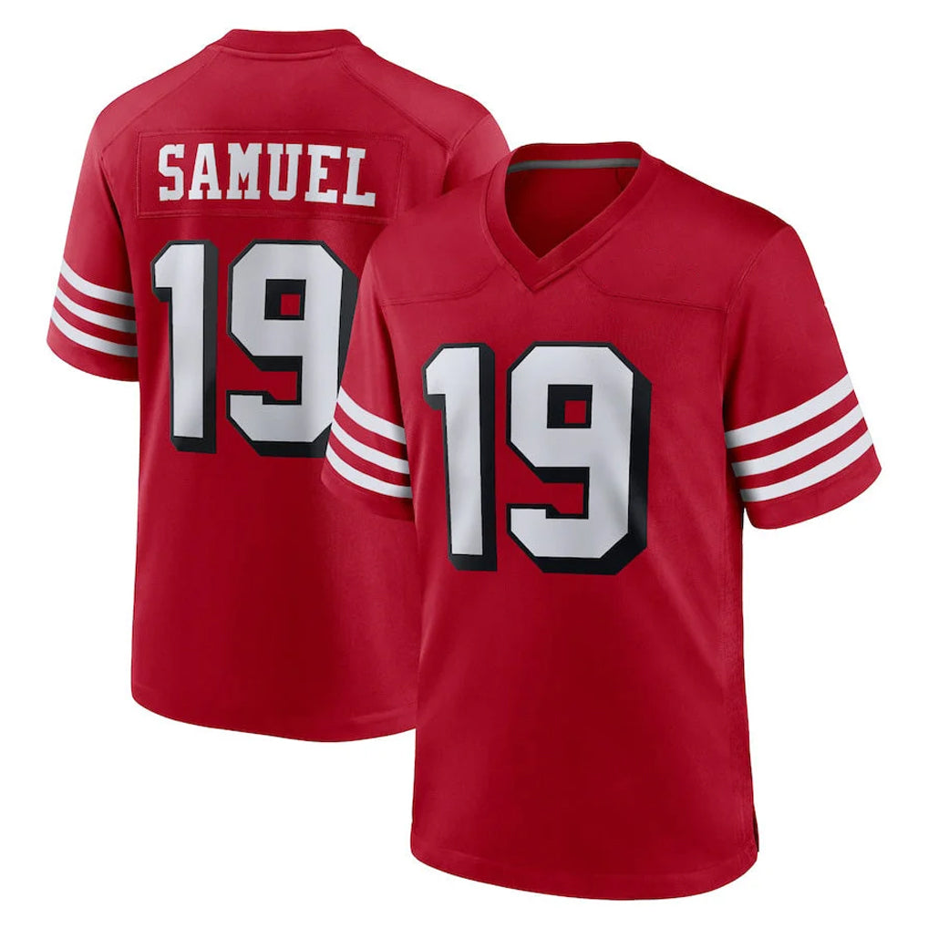 SF.49ers #19 Deebo Samuel Sr. Player Red Limited Alternate Home Game PETTCS Stitched Jerseys