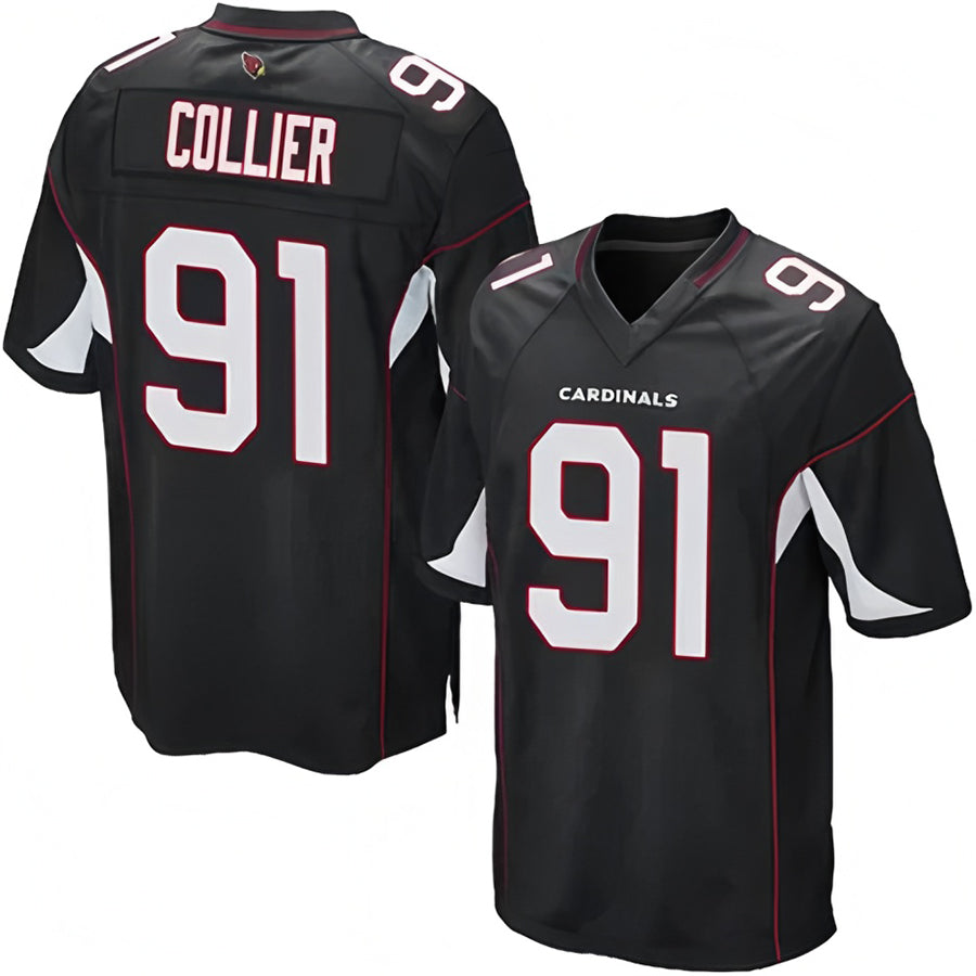 A.Cardinals #91 L.J. Collier Player Black Game PETTCS Stitched Jerseys
