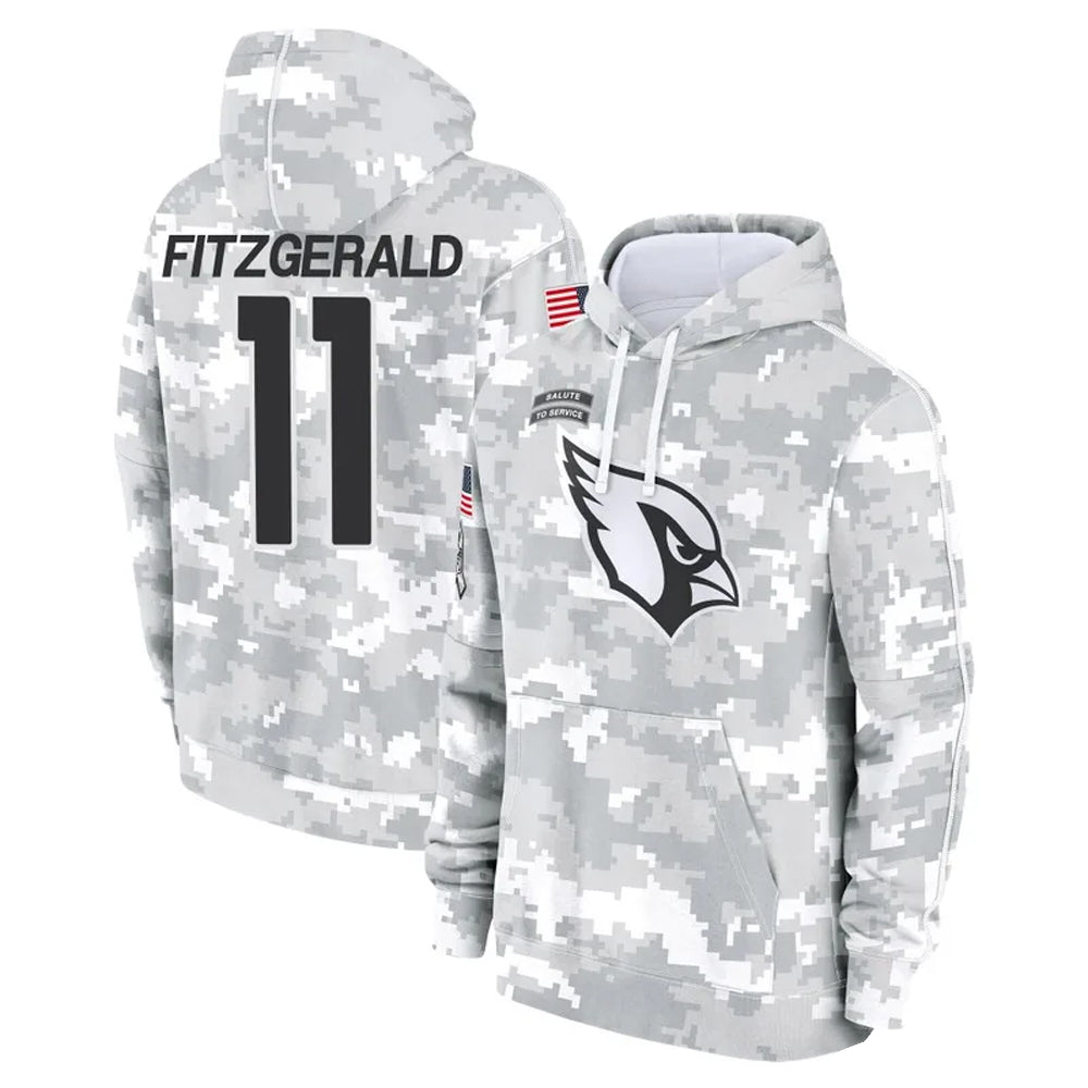 A.Cardinals #11 Larry Fitzgerald Player Arctic Camo Salute to Service Limited Hoodie PETTCS Stitched Jerseys