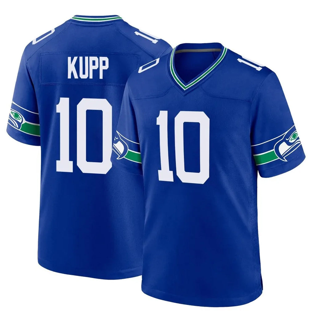 S.Seahawks #10 Cooper Kupp Player Royal Throwback Home Game PETTCS Stitched Jerseys