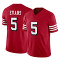 SF.49ers #5 Mike Evans Player Red Limited Alternate Vapor F.U.S.E. Home Game PETTCS Stitched Jerseys
