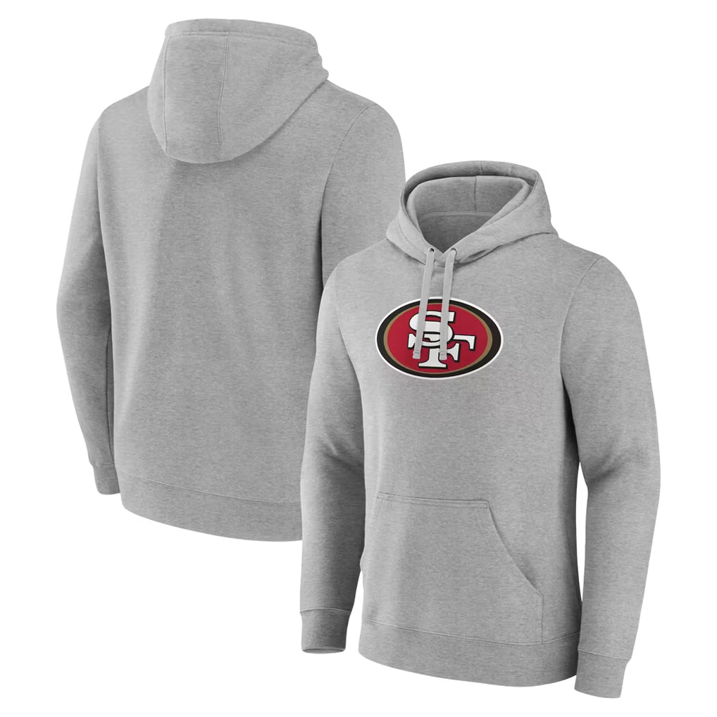 SF.49ers ## 49ers Blank Player Gray LOGO Pullover Hoodies Home Game PETTCS Stitched Jerseys