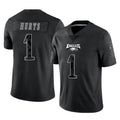 P.Eagles #1 Jalen Hurts Player Black Reflective Limited Home Game PETTCS Stitched Jerseys