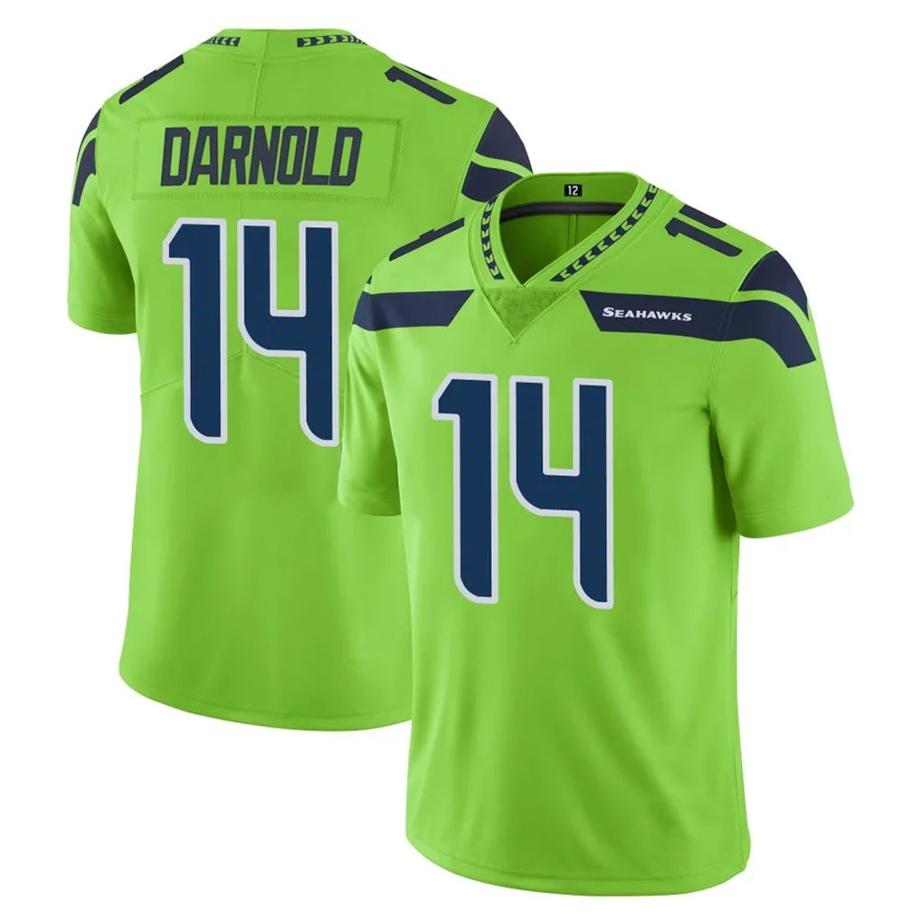 S.Seahawks #14 Sam Darnold Player Green Limited Color Rush Home Game PETTCS Stitched Jerseys
