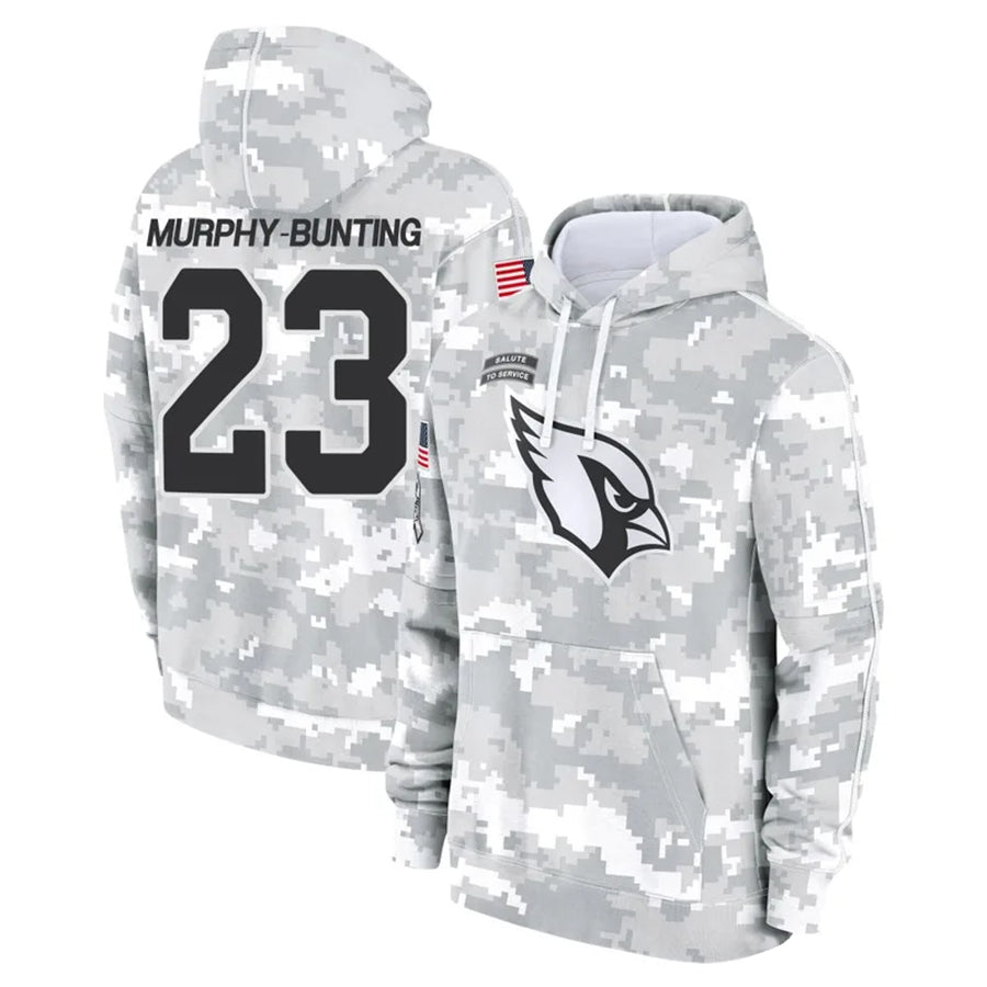 A.Cardinals #23 Sean Murphy-Bunting Player Camo Salute to Service Hoodies PETTCS Stitched Jerseys