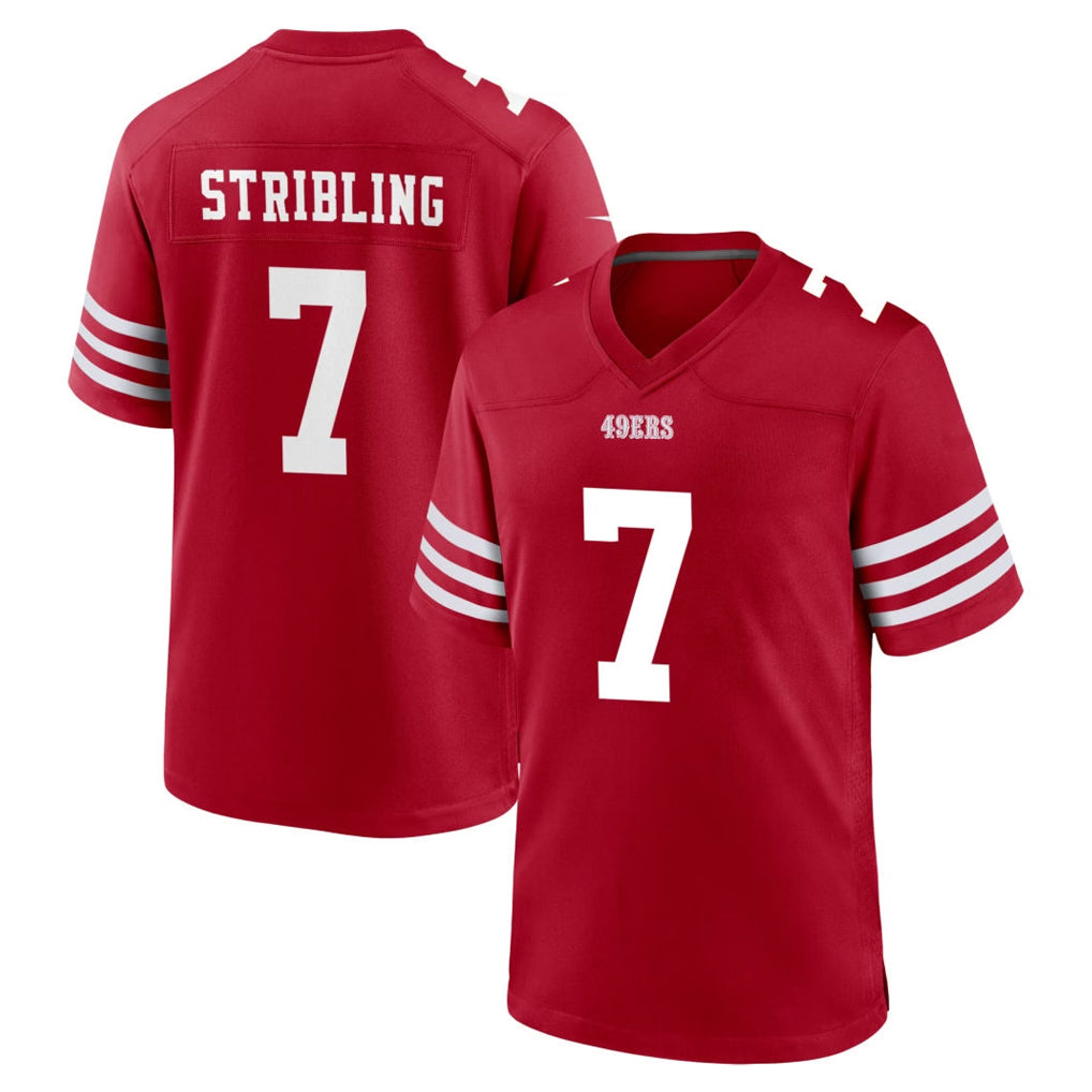 SF.49ers #7 De'Zhaun Stribling Player Red Game Home PETTCS Stitched Jerseys