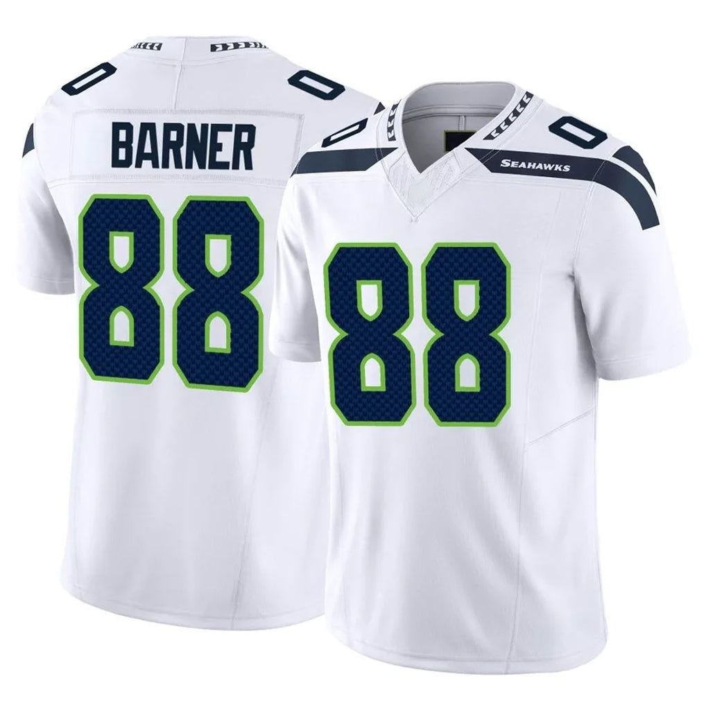 S.Seahawks #88 AJ Barner Player White Limited Vapor F.U.S.E. Home Game PETTCS Stitched Jerseys