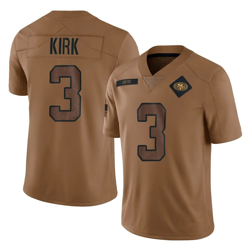 SF.49ers #3 Christian Kirk Player Brown Limited Salute To Service Home Game PETTCS Stitched Jerseys