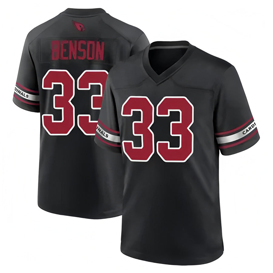 A.Cardinals #33 Trey Benson Player Black Home Game PETTCS Stitched Jerseys