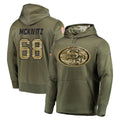 SF.49ers #68 Colton McKivitz Player Olive Salute to Service Pullover Hoodie Home Game PETTCS Stitched Jerseys