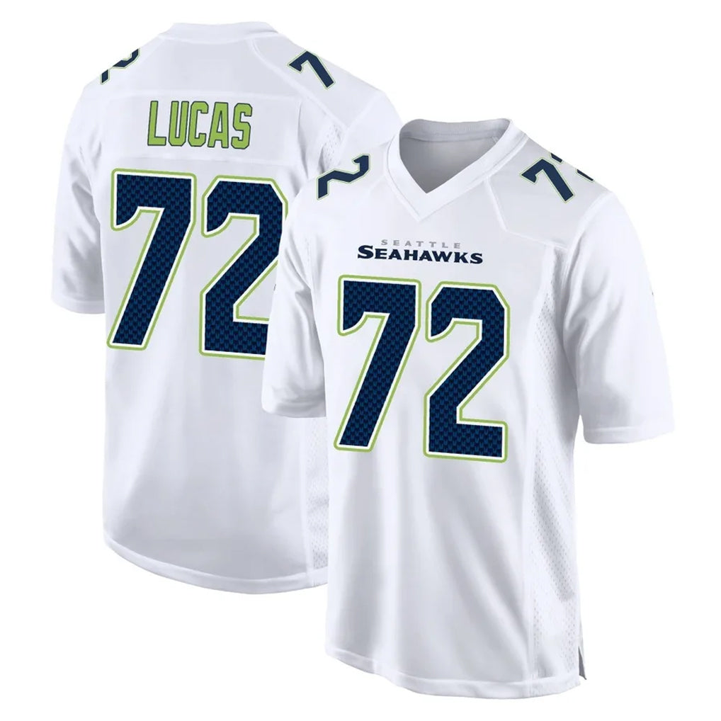 S.Seahawks #72 Abraham Lucas Player White Tundra Fashion Home Game PETTCS Stitched Jerseys