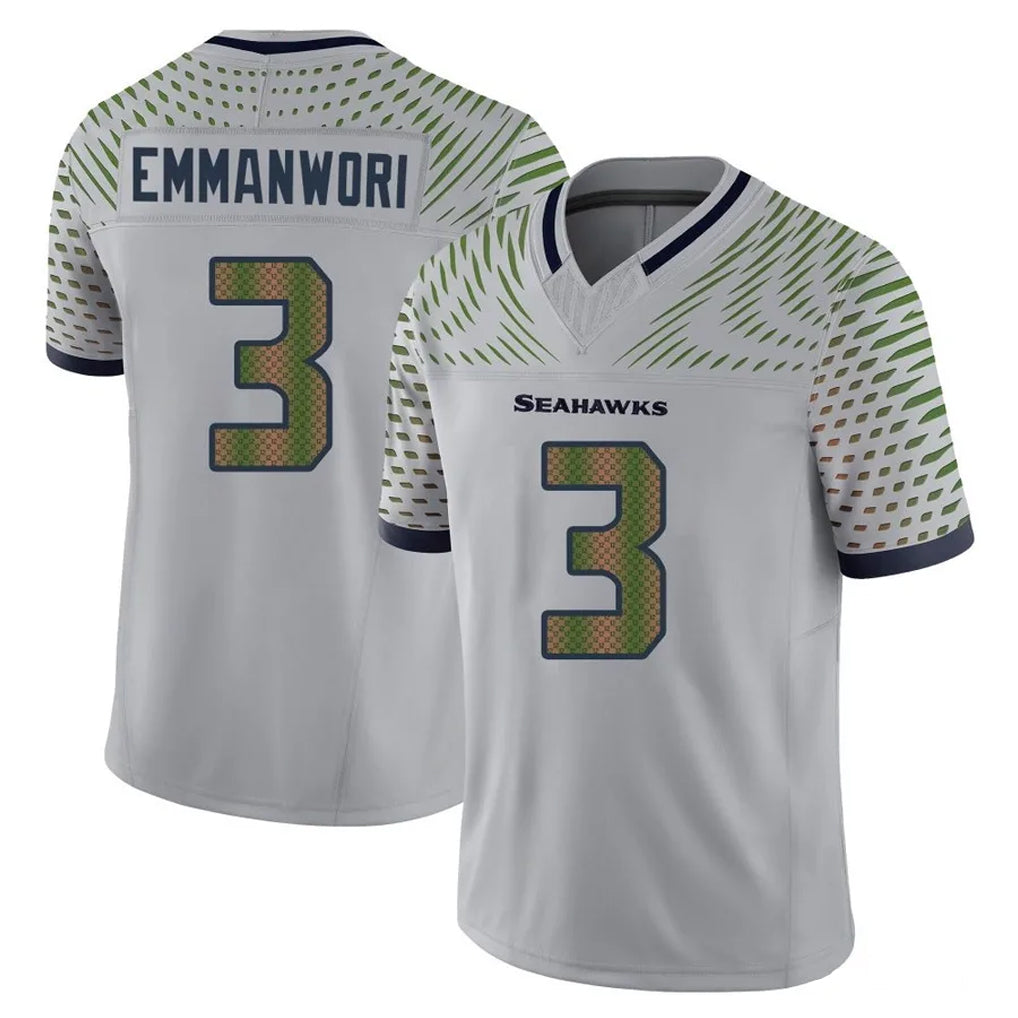S.Seahawks #3 Nick Emmanwori Player Grey Limited 2025 Rivalries Collection Home Game PETTCS Stitched Jerseys