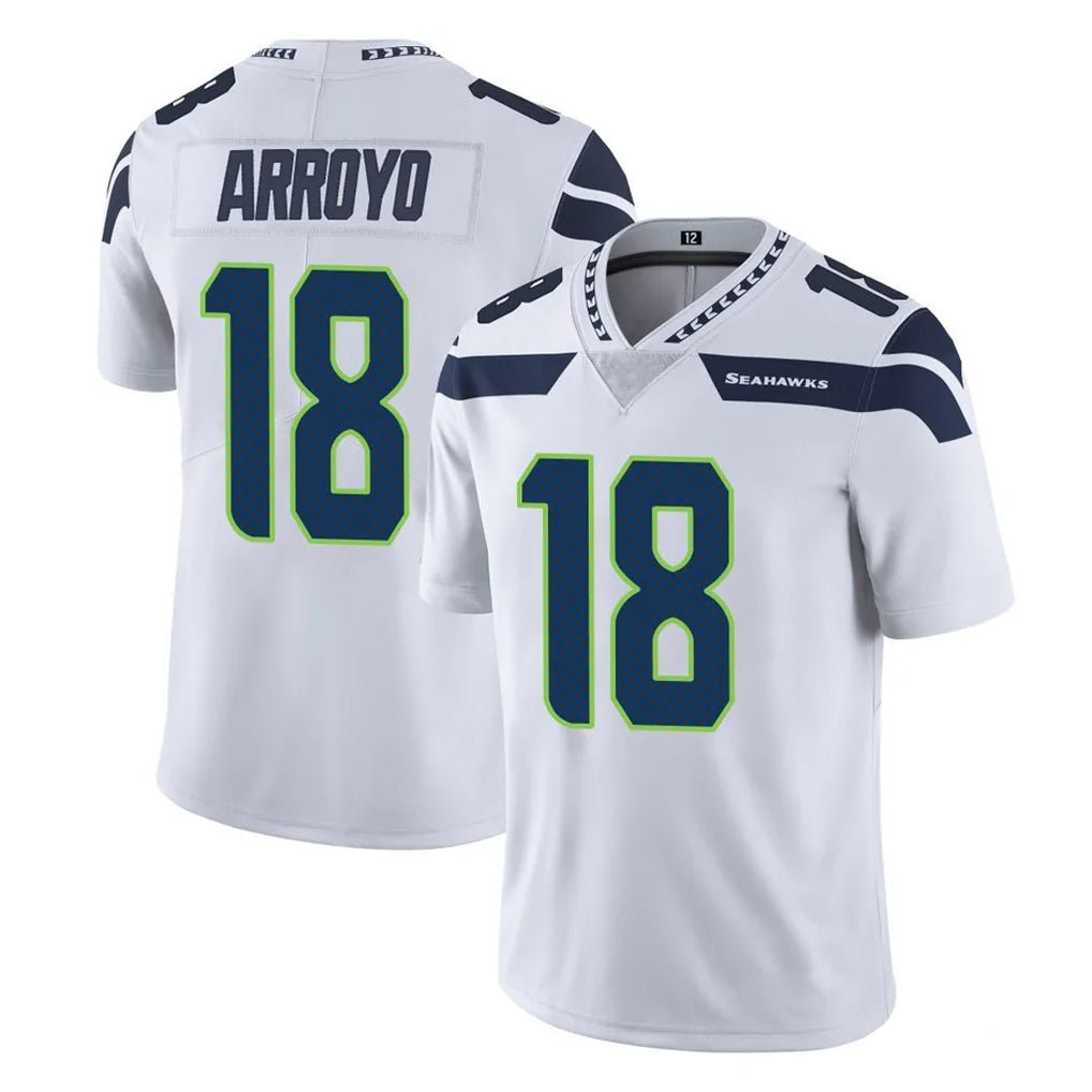 S.Seahawks #18 Elijah Arroyo Player White Limited Vapor Untouchable Home Game PETTCS Stitched Jerseys