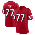 SF.49ers #77 Dominick Puni Player Red Limited Alternate Home Game PETTCS Stitched Jerseys
