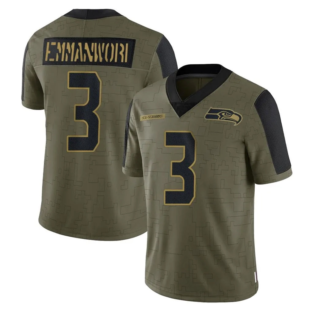 S.Seahawks #3 Nick Emmanwori Player Olive Salute To Service Limited Game PETTCS Stitched Jerseys