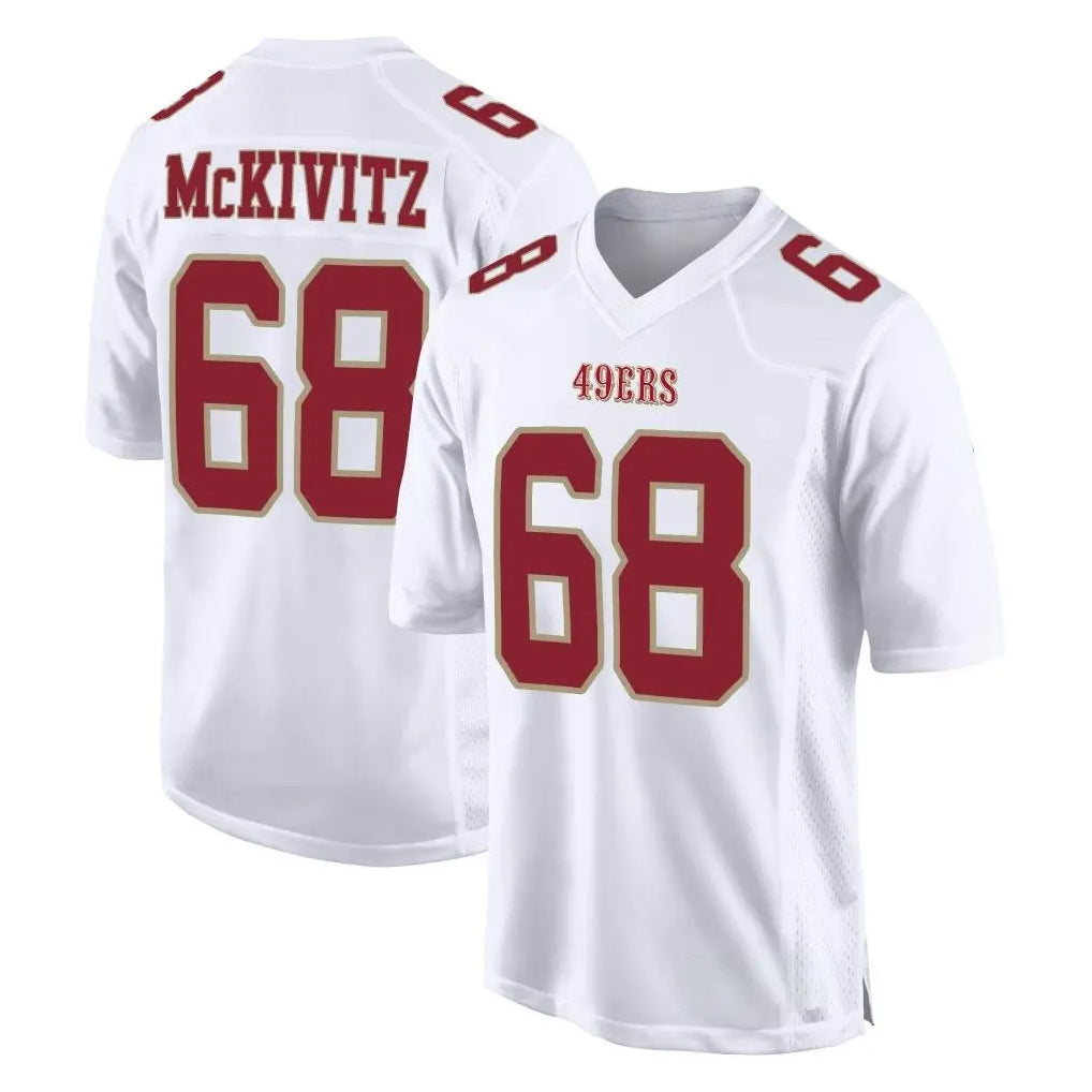 SF.49ers #68 Colton McKivitz Player White Fashion Home Game PETTCS Stitched Jerseys