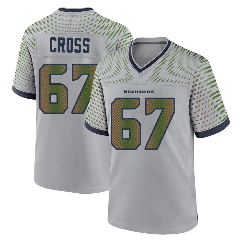 S.Seahawks #67 Charles Cross Player Grey 2025 Rivalries Collection Home Game Ddoa Stitched Jerseys