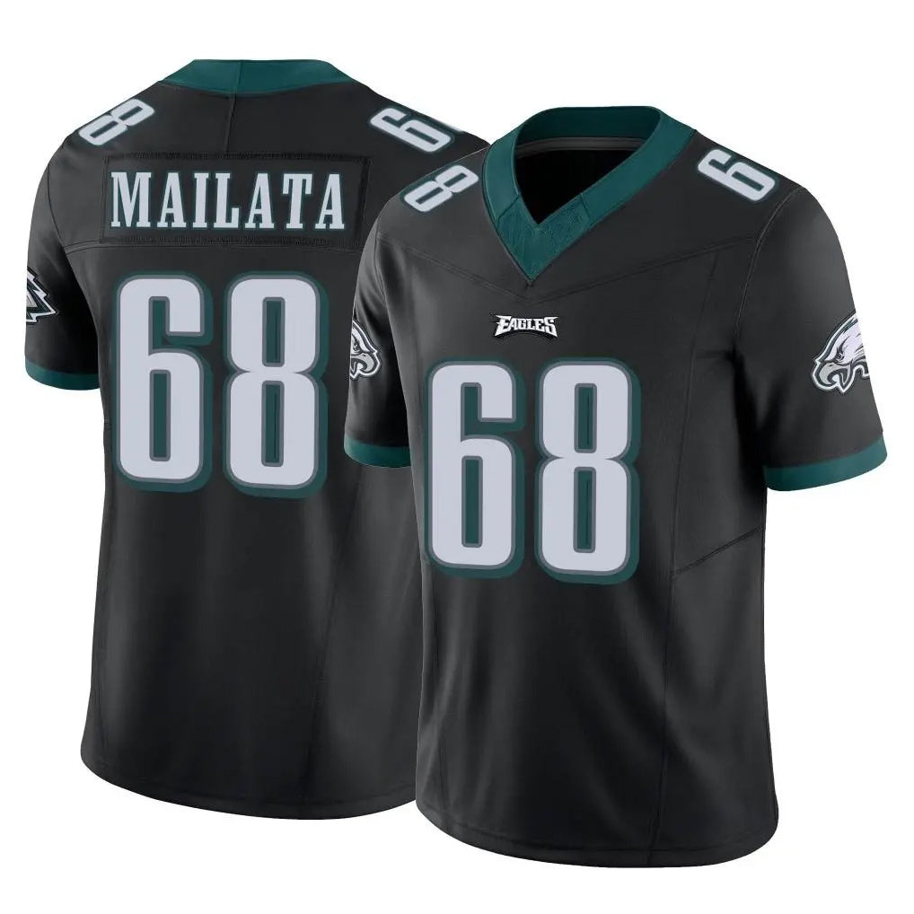 P.Eagles #68 Jordan Mailata Player Black Limited Vapor F.U.S.E. Home Game PETTCS Stitched Jerseys