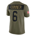 A.Cardinals #6 James Conner Player Olive Salute To Service Home Game PETTCS Stitched Jerseys