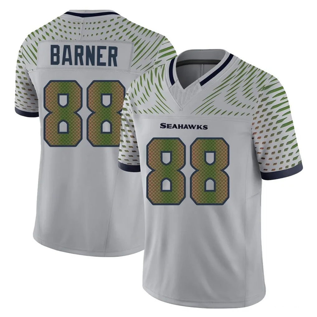 S.Seahawks #88 AJ Barner Player Grey Limited 2025 Rivalries Collection Home Game PETTCS Stitched Jerseys