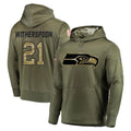 S.Seahawks #21 Devon Witherspoon Player Olive Salute to Service Pullover Hoodie Home Game PETTCS Stitched Jerseys