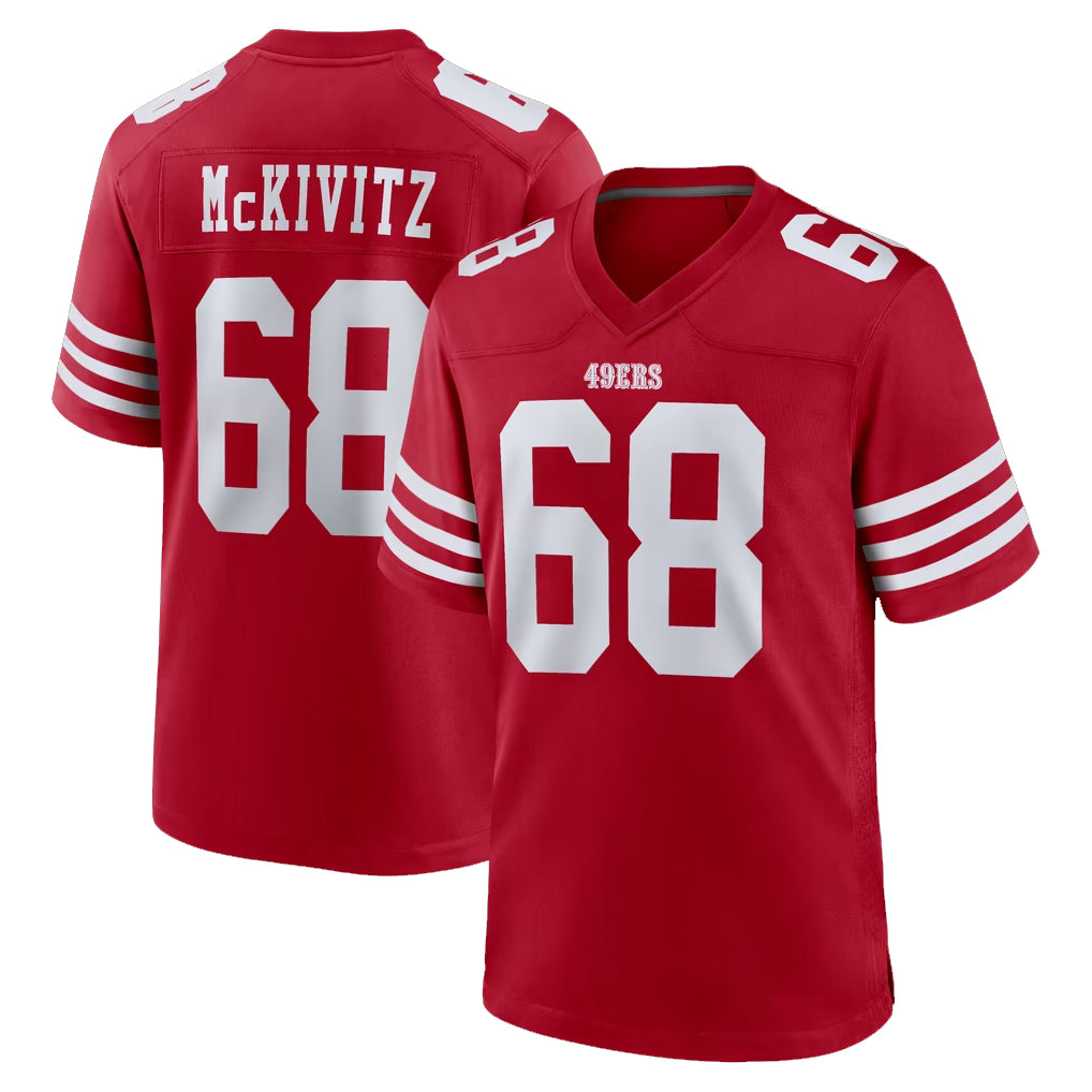 SF.49ers #68 Colton McKivitz Player Red Game Home PETTCS Stitched Jerseys