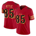 SF.49ers #85 George Kittle Player Red Rivalries Vapor Limited Home Game PETTCS Stitched Jerseys