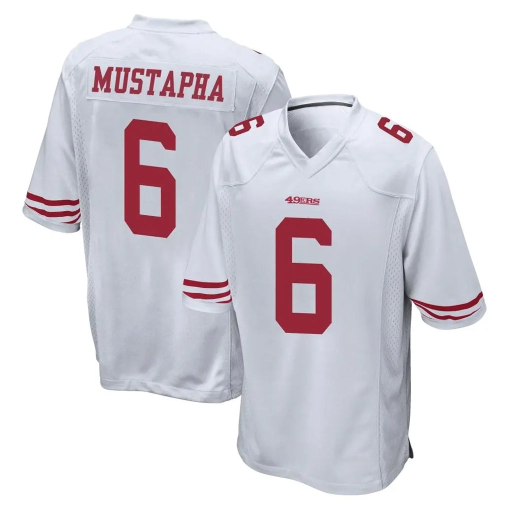 SF.49ers #6 Malik Mustapha Player White Home Game PETTCS Stitched Jerseys