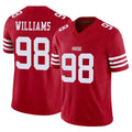 SF.49ers #98 Mykel Williams Player Red Limited Vapor F.U.S.E. Home Game PETTCS Stitched Jerseys