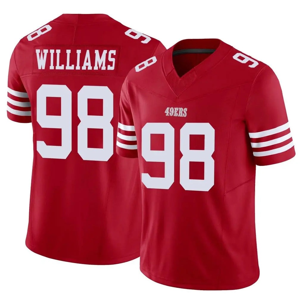 SF.49ers #98 Mykel Williams Player Red Limited Vapor F.U.S.E. Home Game PETTCS Stitched Jerseys