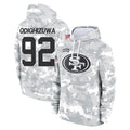 SF.49ers #92 Osa Odighizuwa Player Arctic Camo Limited Salute to Service Pullover Hoodies Game PETTCS Stitched Jerseys