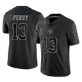 SF.49ers #13 Brock Purdy Player Black Limited Reflective Home Game PETTCS Stitched Jerseys