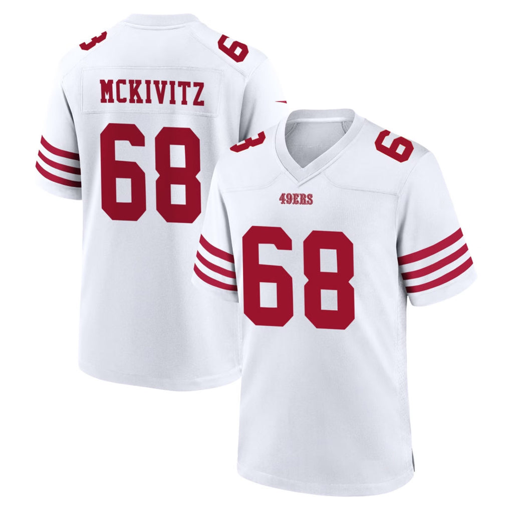 SF.49ers #68 Colton McKivitz Player White Game Home PETTCS Stitched Jerseys