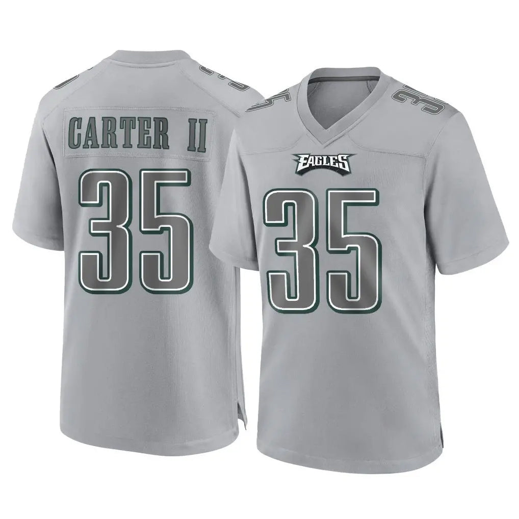 P.Eagles #35 Michael Carter II Player Gray Atmosphere Fashion Home Game PETTCS Stitched Jerseys