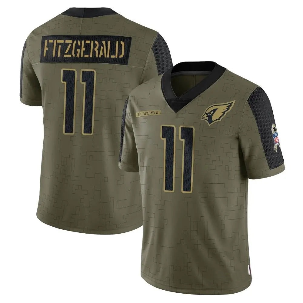 A.Cardinals #11 Larry Fitzgerald Player Salute To Service Olive PETTCS Stitched Jerseys