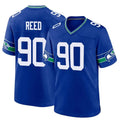 S.Seahawks #90 Jarran Reed Player Royal Throwback Home Game PETTCS Stitched Jerseys