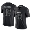 S.Seahawks #18 Elijah Arroyo Player Black Limited Reflective Home Game PETTCS Stitched Jerseys