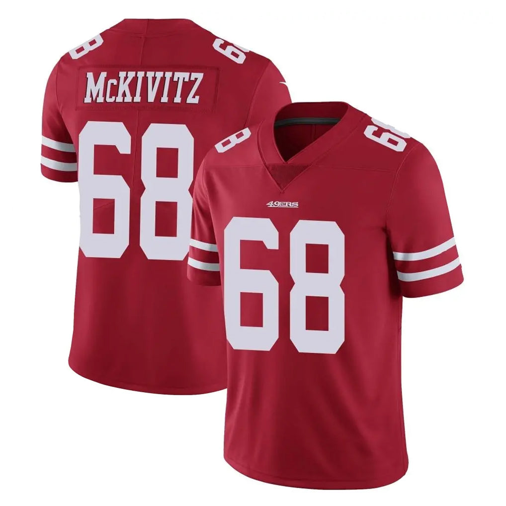 SF.49ers #68 Colton McKivitz Player Red Limited Vapor Untouchable Home Game PETTCS Stitched Jerseys