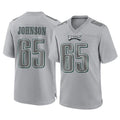 P.Eagles #65 Lane Johnson Player Gray Atmosphere Fashion Home Game PETTCS Stitched Jerseys